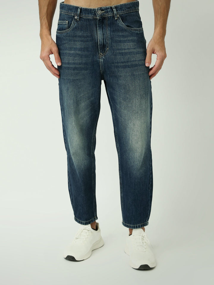 جينز Loose Fit رجالي بقصة واسعة وساق مستقيمة – ستريت وير عصري - JNS23SLBW22651TM1