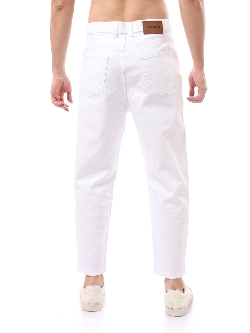 جينز Loose Fit رجالي بقصة واسعة وساق مستقيمة – ستريت وير عصري - JNS23SLBW22651TM1