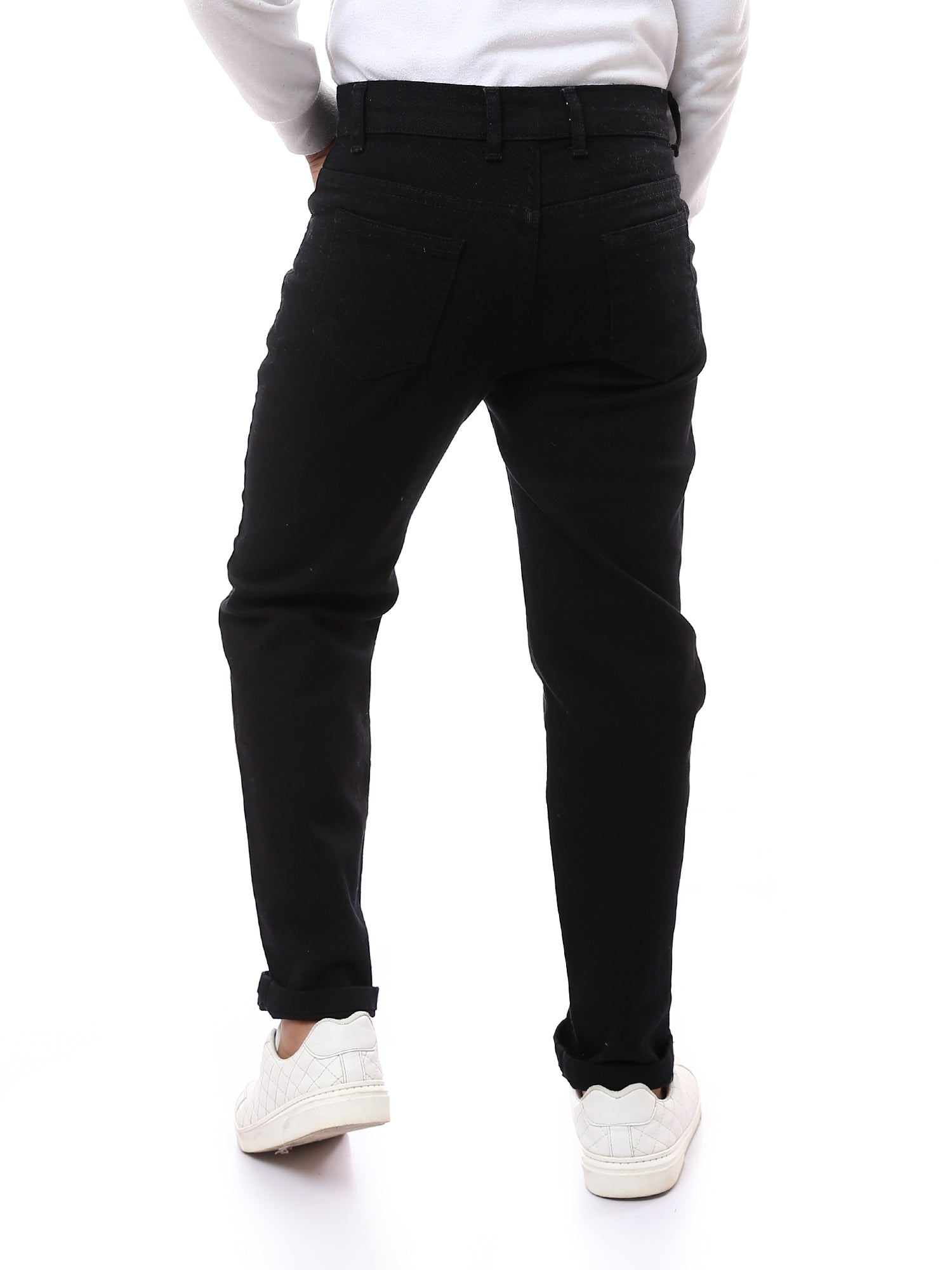 بنطلون جينز للاولاد بتصميم واسع وتمزيقات عصرية لإطلالة شبابية مميزة - JNS23SLCW22652TB1