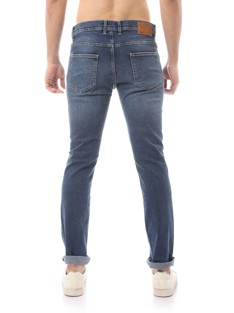 Jean Homme Slim Fit Délavé à Détails Effet Usé - JNS23SSBW22650TM1