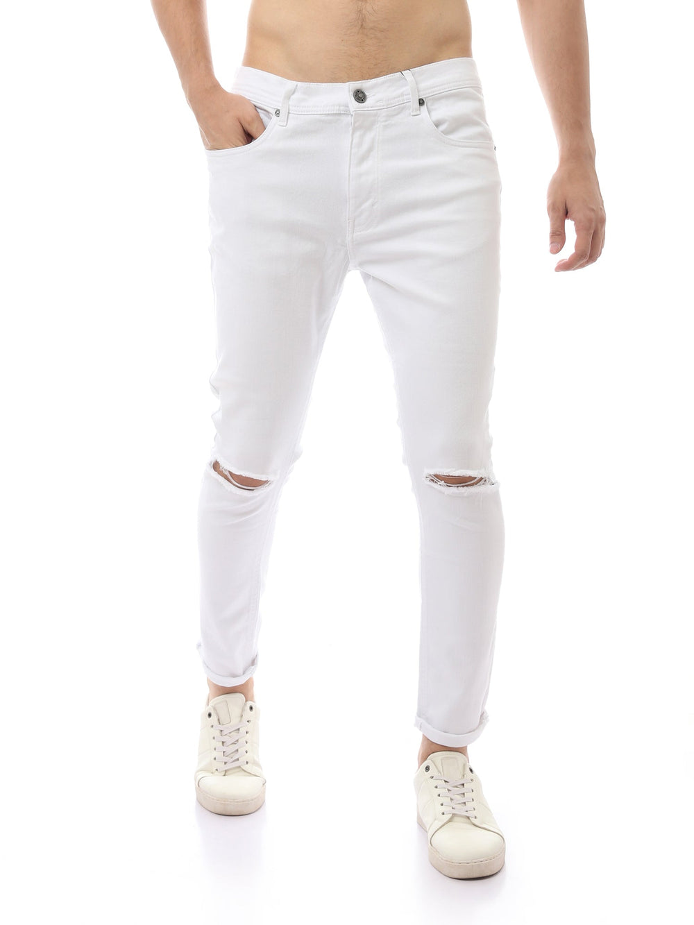 Jean Homme Carrot Fit Destroy – Coupe Moderne et Style Urbain - JNS23SCCW22663TM1