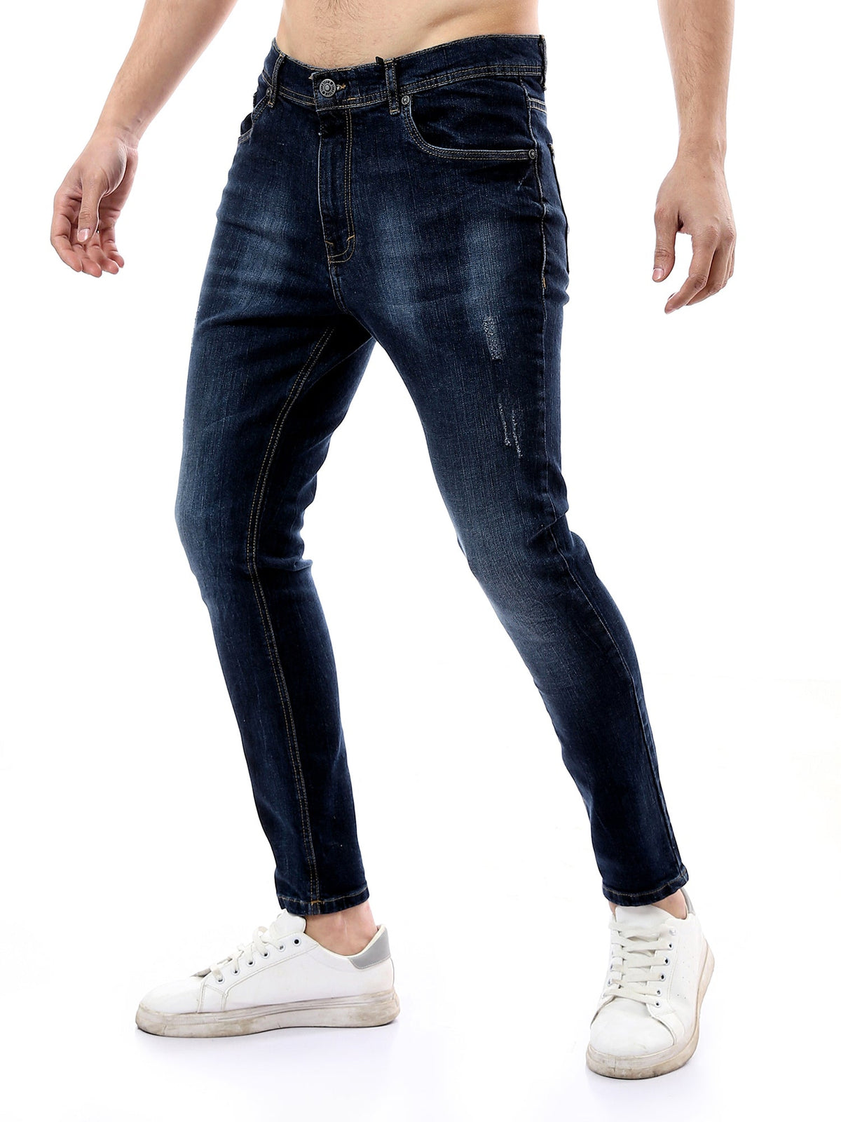 Jean Homme Slim Fit à Effet Délavé et Détails Usés - JNS23WFDN22763TM1