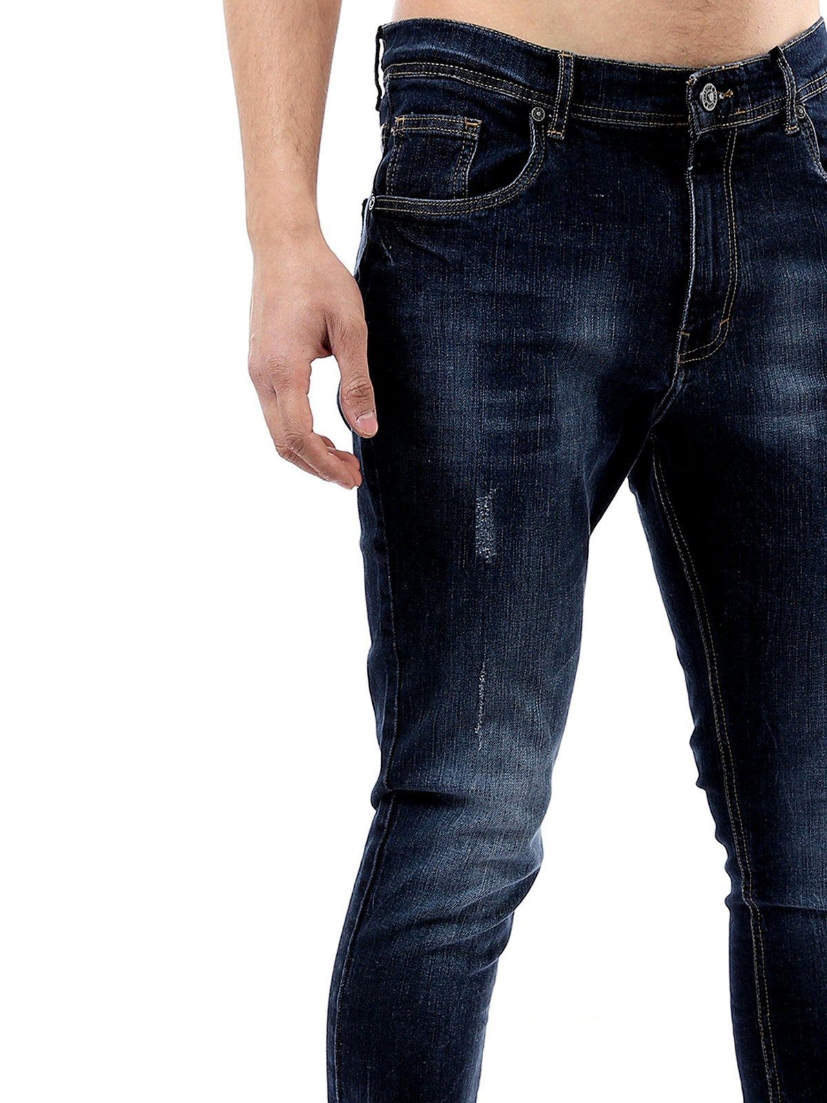 Jean Homme Slim Fit à Effet Délavé et Détails Usés - JNS23WFDN22763TM1