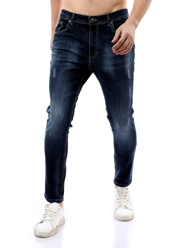 Jean Homme Slim Fit à Effet Délavé et Détails Usés - JNS23WFDN22763TM1