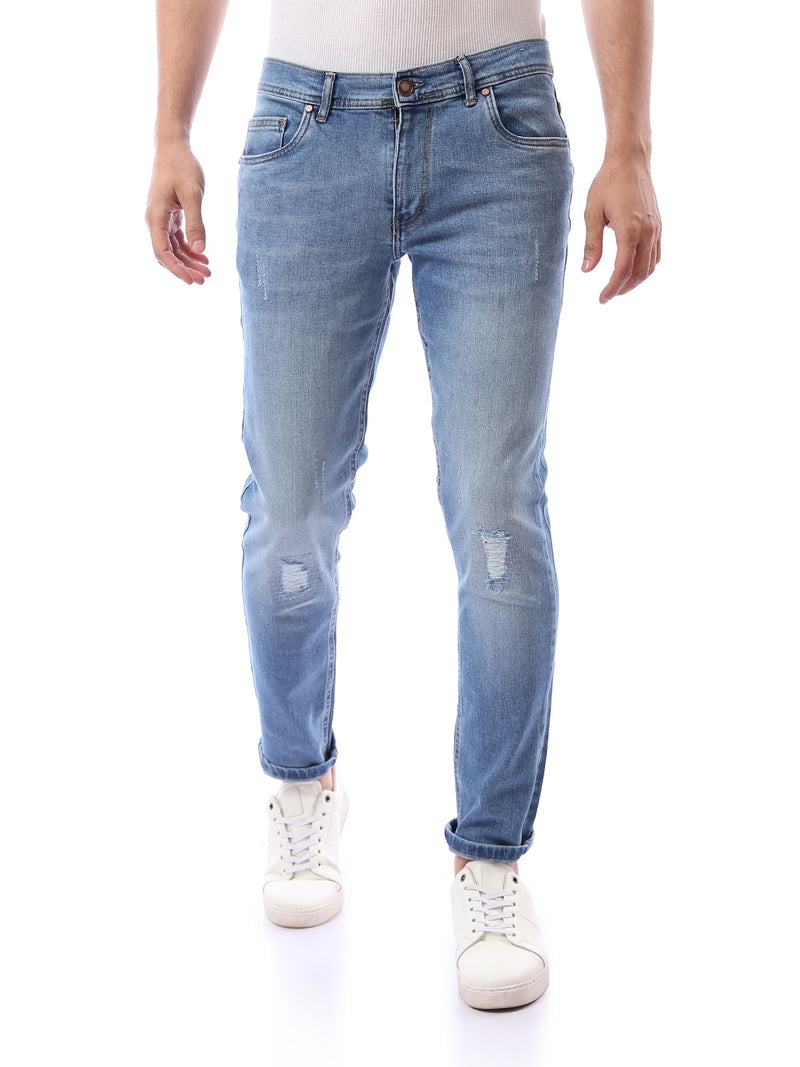 Jean homme slim bleu avec effet usé - JNS23WFDN22733TM1