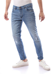 Jean homme slim bleu avec effet usé - JNS23WFDN22733TM1