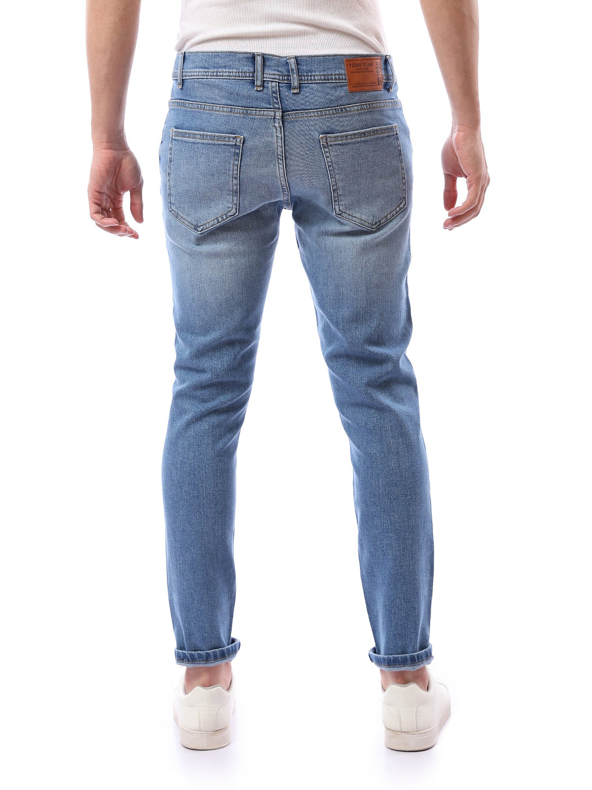 جينز Slim Fit رجالي بتأثير مستهلك خفيف وتصميم 5 جيوب – كاجوال عصري - JNS23WFDN22733TM1