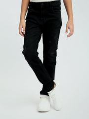 Jean Garçon Noir Slim Fit – Pantalon Denim Confortable et Moderne - JNS24GCSW31290TB1