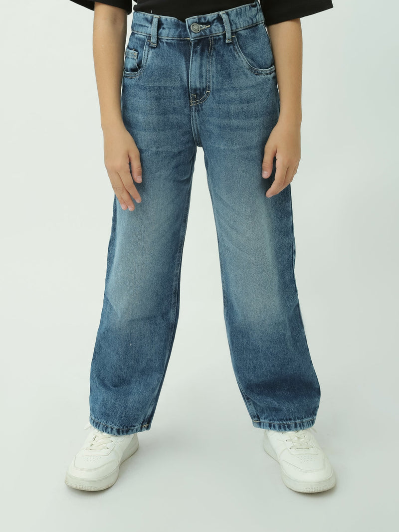 Jean garçon coupe droite (Straight) – taille ajustable - JNS24GMBW31393TB1
