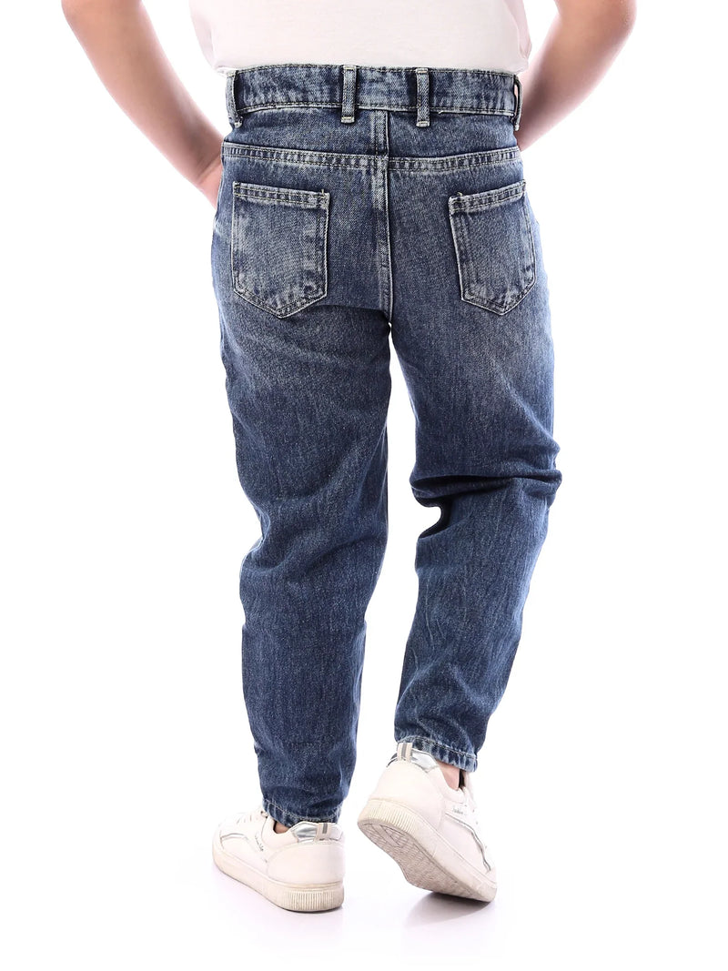 Jean Garçon Loose Fit à Imprimés – Style Denim Tendance - JNS24SLSE22112TJ1