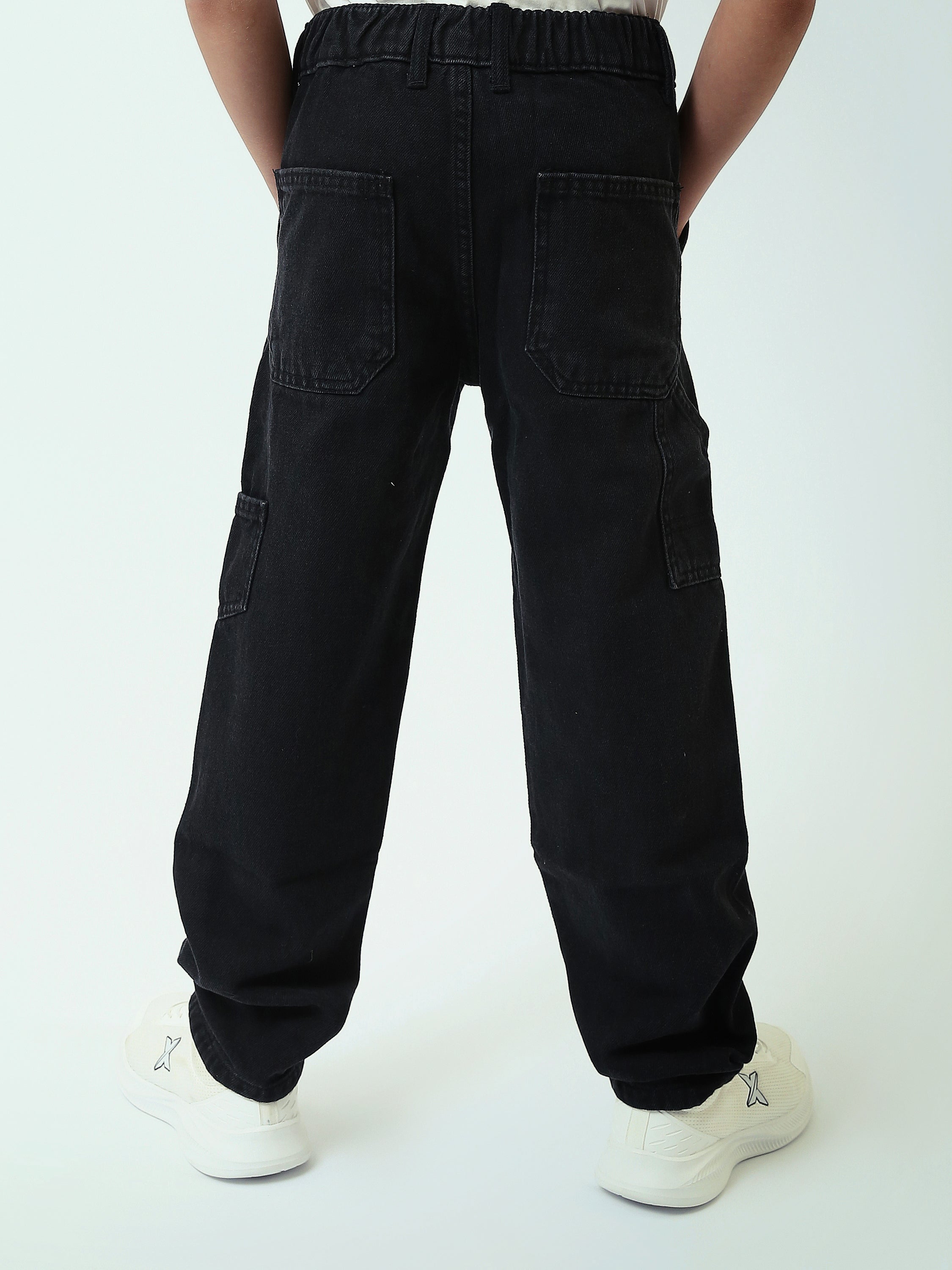Jean Cargo Garçon Coupe Relax – Pantalon Denim avec Poches Utilitaires - JNS25GBBP22145TJ1