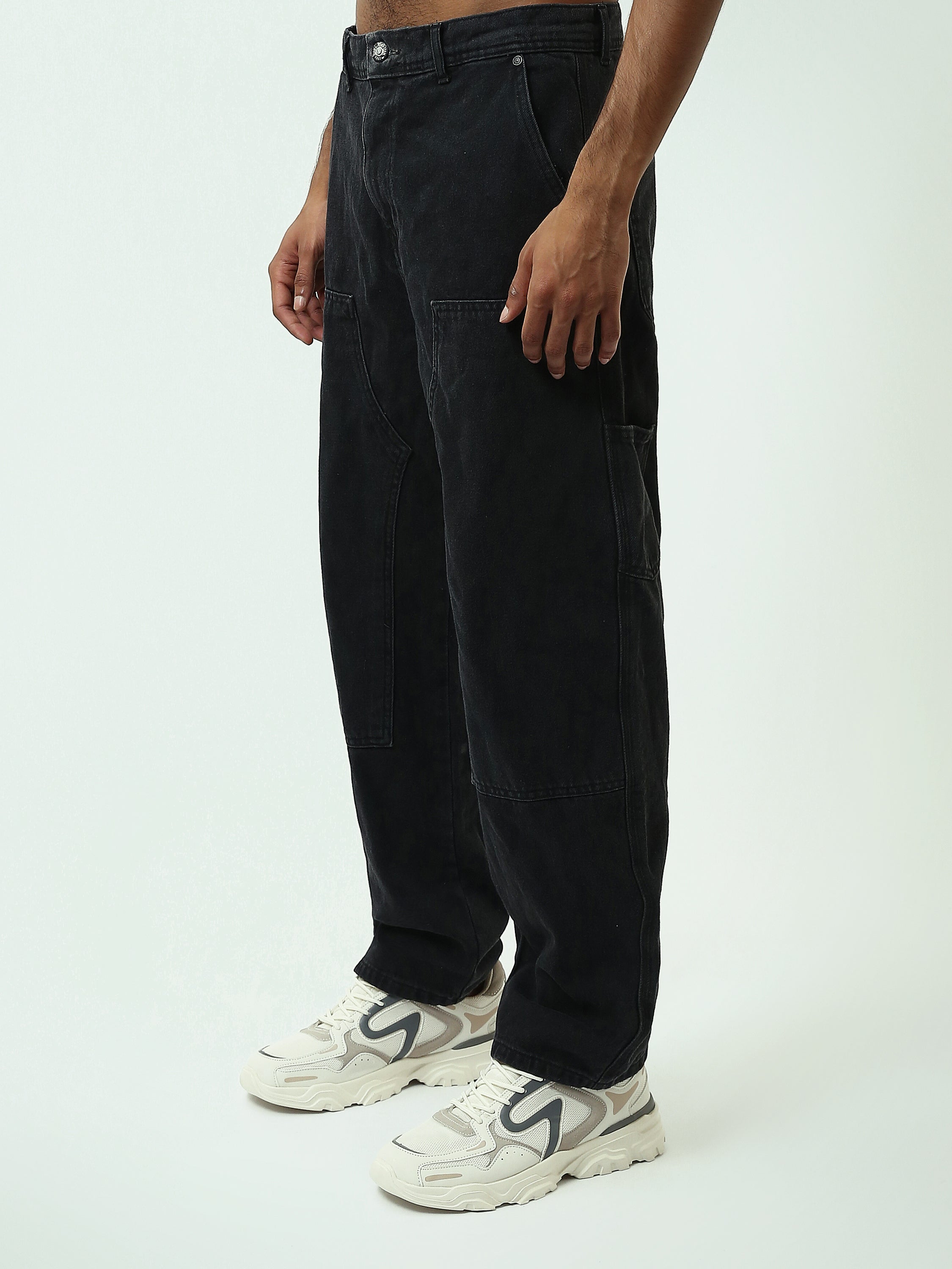 Jean Homme Loose Fit à Effet Délavé et Détails Usés - JNS25GBBP22145TM1