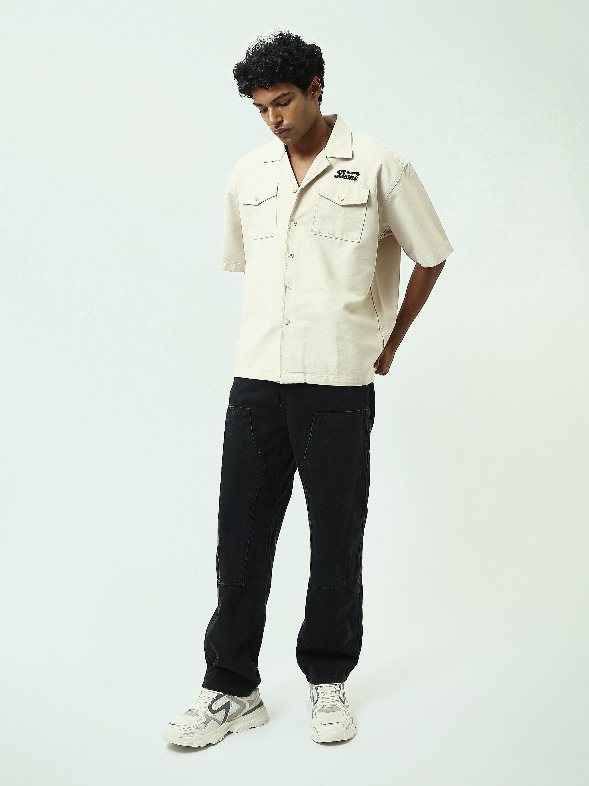 Jean Homme Loose Fit à Effet Délavé et Détails Usés - JNS25GBBP22145TM1