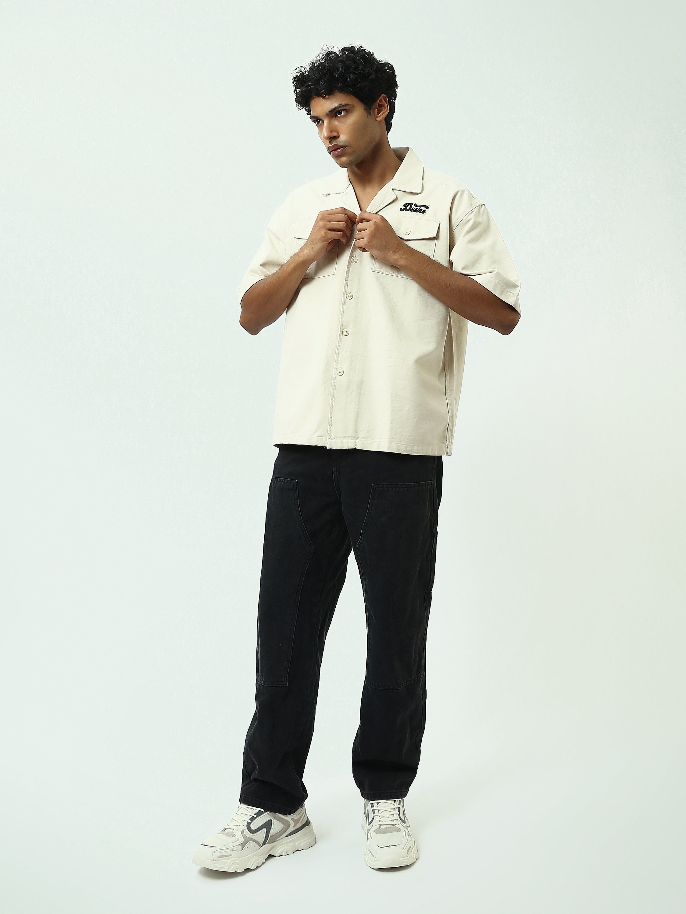 Jean Homme Loose Fit à Effet Délavé et Détails Usés - JNS25GBBP22145TM1