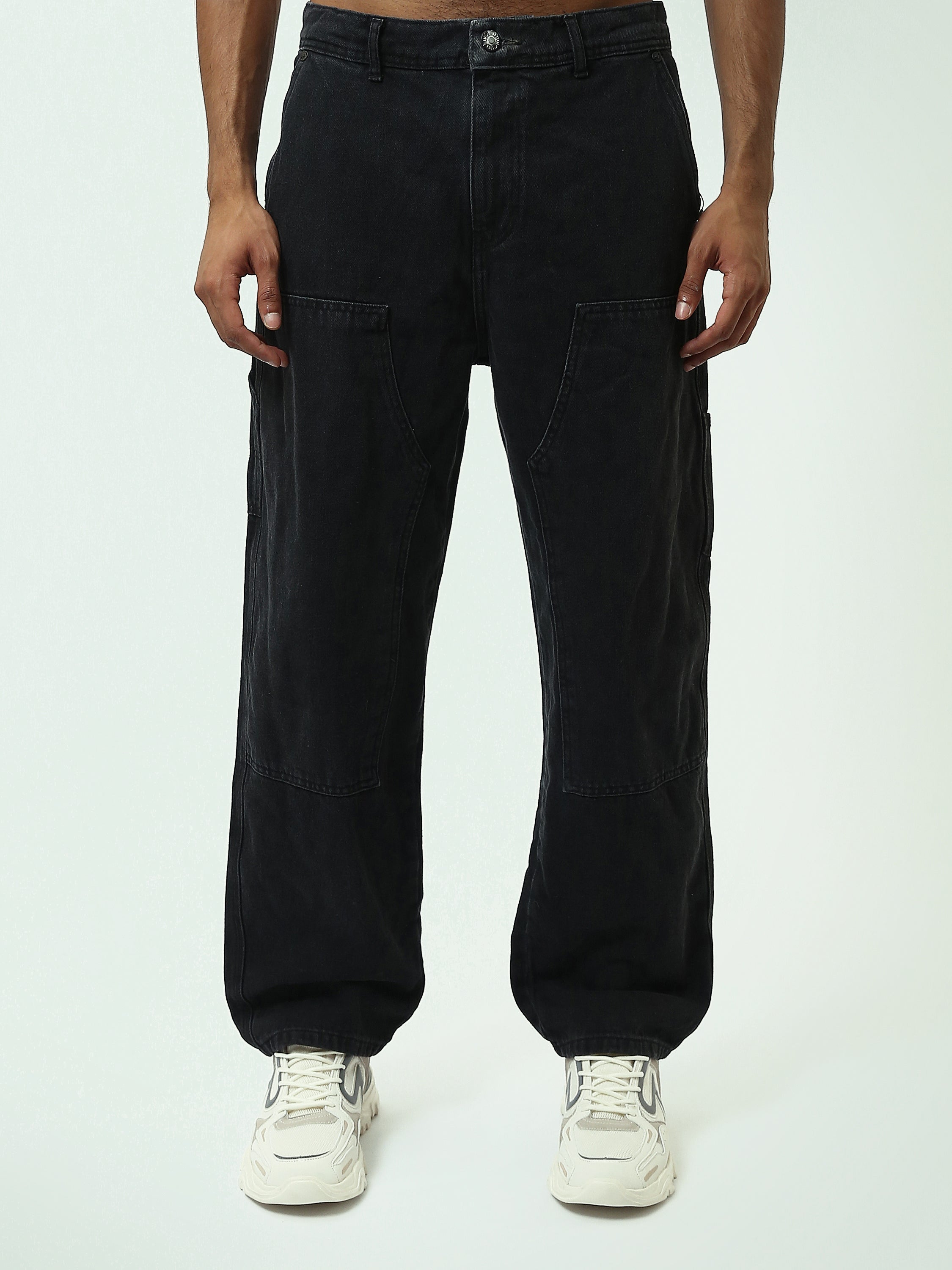 Jean Homme Loose Fit à Effet Délavé et Détails Usés - JNS25GBBP22145TM1