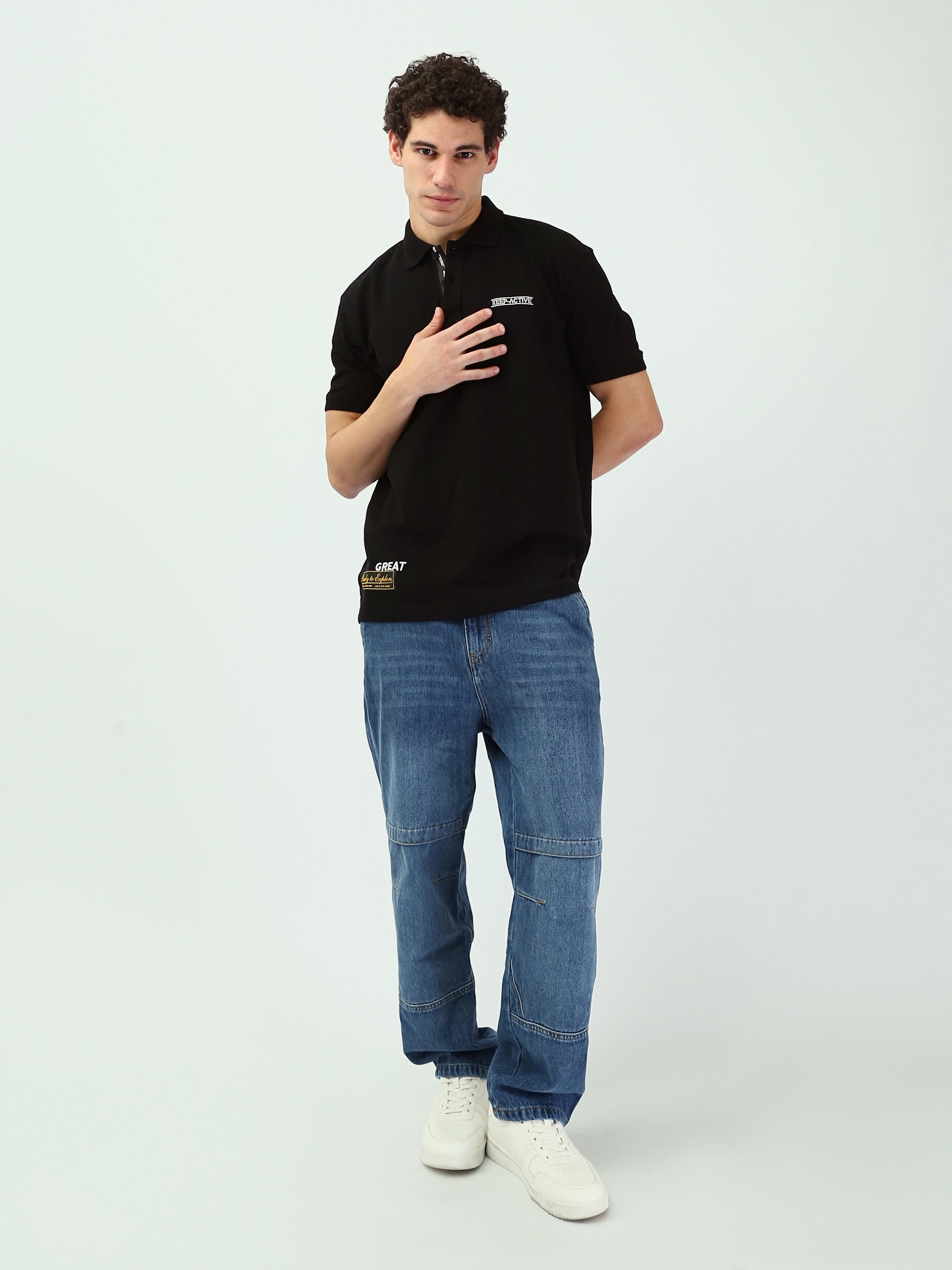 Jean homme bleu avec des détails de déchirures - JNS25GBBW22146TM1