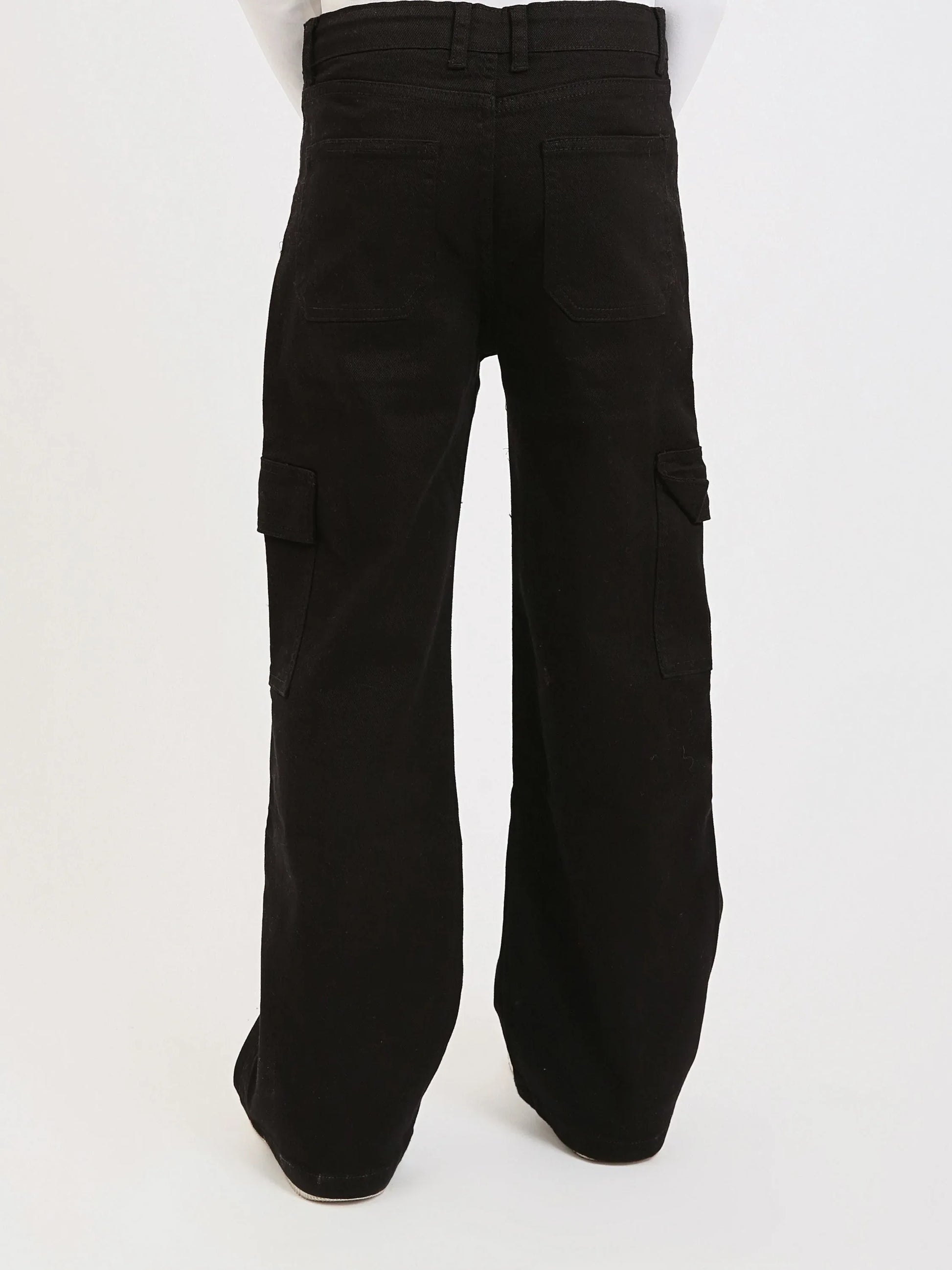 Jean cargo fille ado, coupe large avec poches et taille haute - JNS25GCGW71405MR1 - Justyol