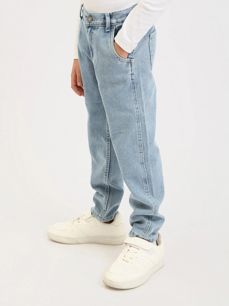 Jean garçon en denim coupe droite – JNS25GMBW76703MB1