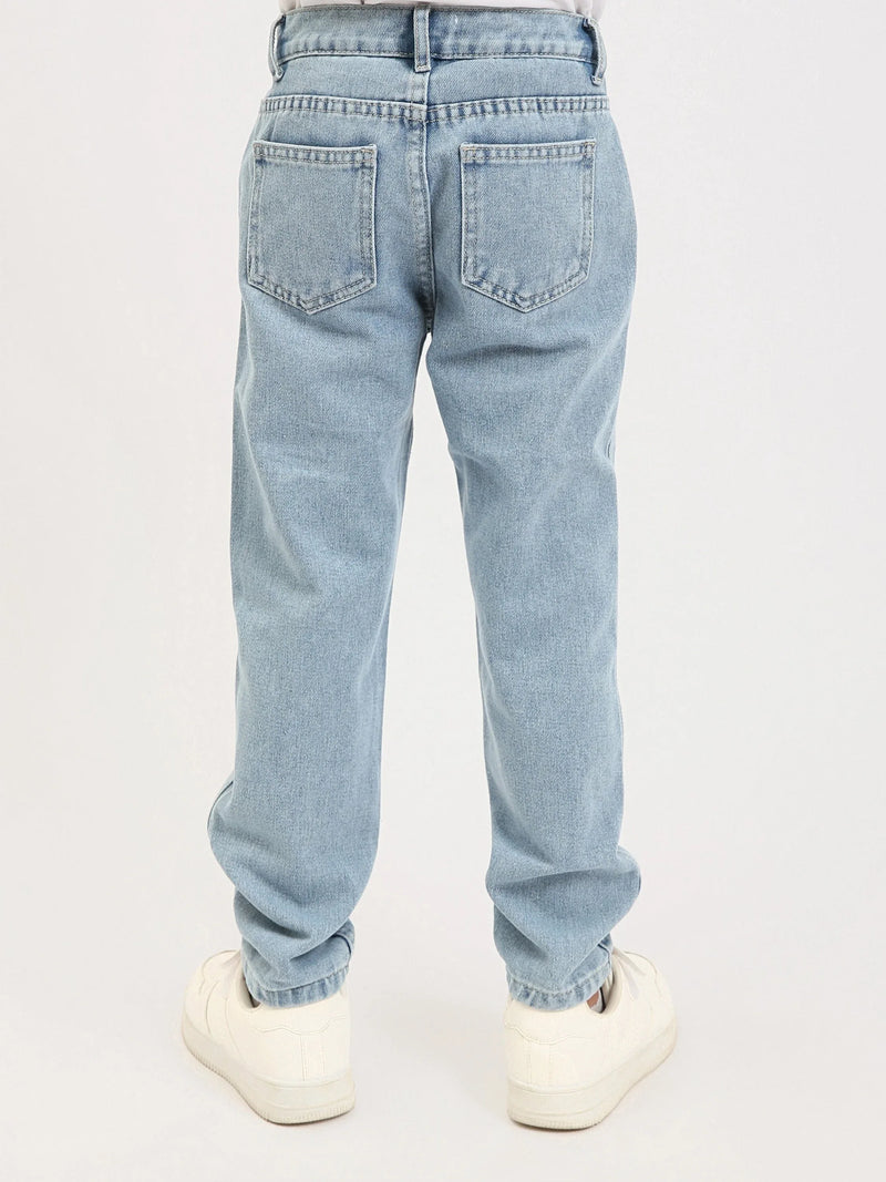 Jean garçon en denim coupe droite – JNS25GMBW76703MB1