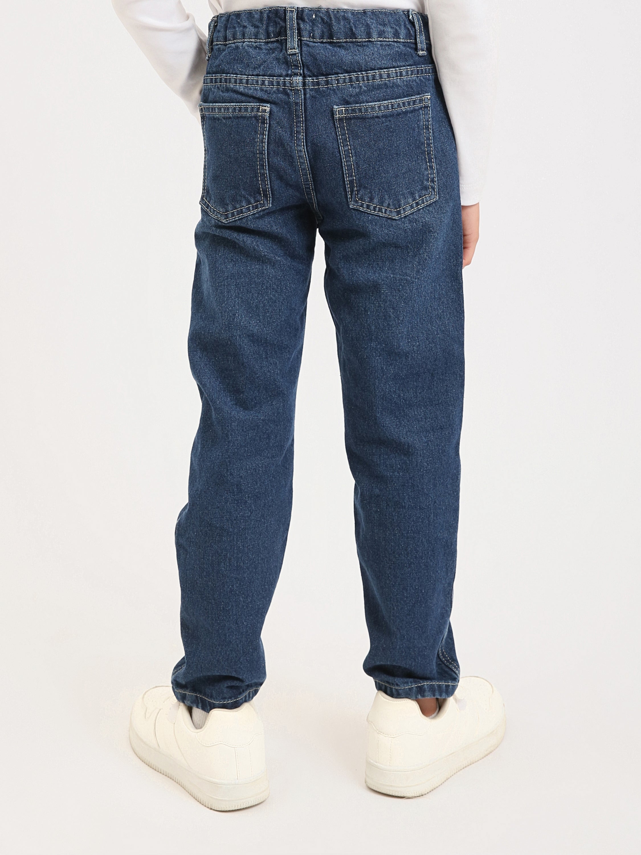 Jean garçon en denim coupe droite – JNS25GMBW76703MB1