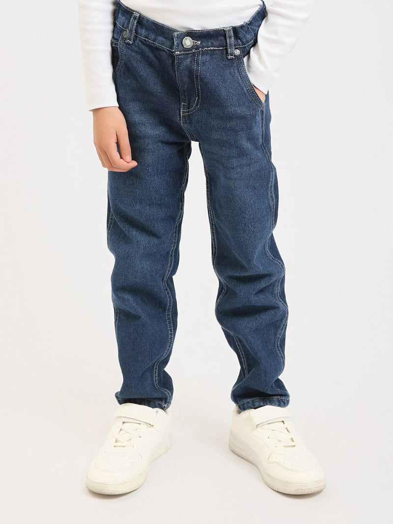 Jean garçon en denim coupe droite – JNS25GMBW76703MB1