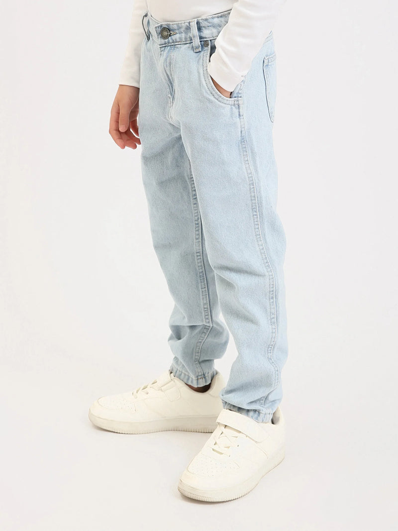 Jean garçon en denim coupe droite – JNS25GMBW76703MB1