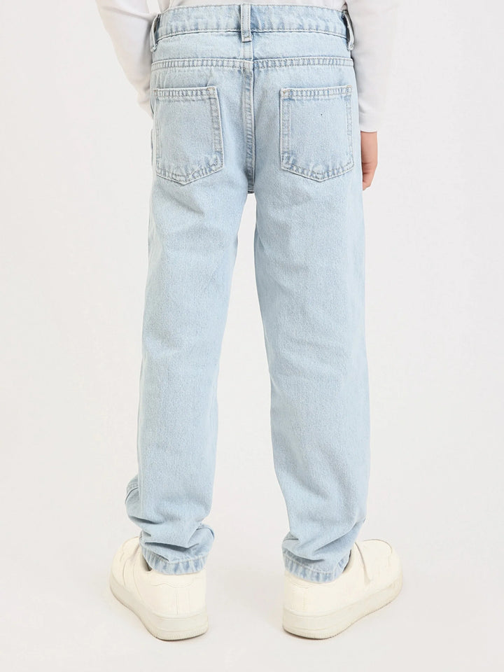 Jean garçon en denim coupe droite – JNS25GMBW76703MB1