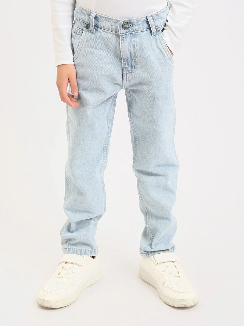 Jean garçon en denim coupe droite – JNS25GMBW76703MB1