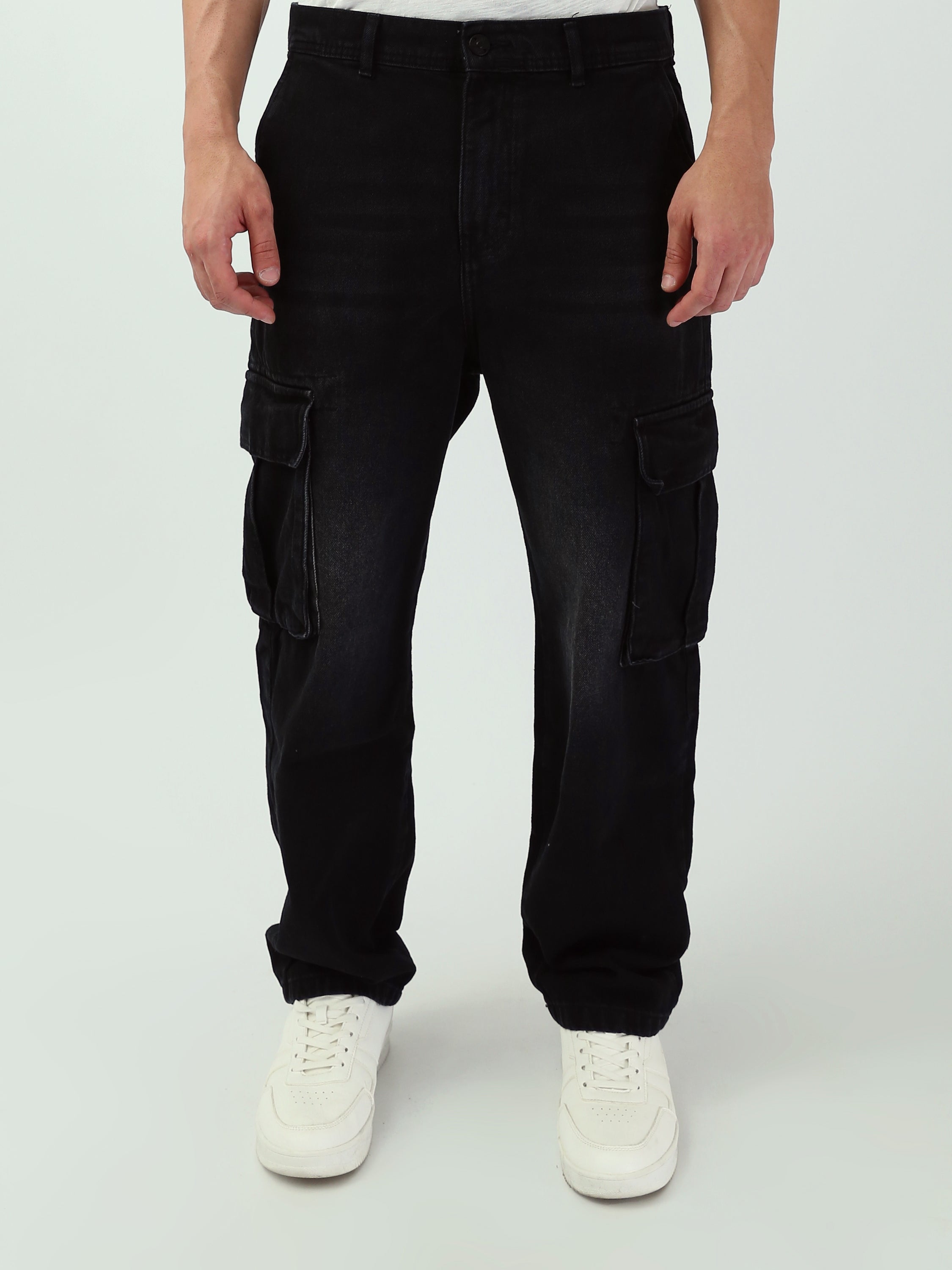 Jean cargo homme coupe droite – Style urbain et fonctionnalité - JNS25GMGW24307TM1