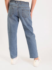 Jean ado fille coupe droite taille haute – denim bleu clair - JNS25GMIW72057MR1 - Justyol