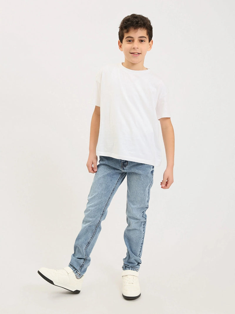 Jean ado garçon coupe droite – Denim confortable pour le quotidien - JNS25GSBW76700MJ1