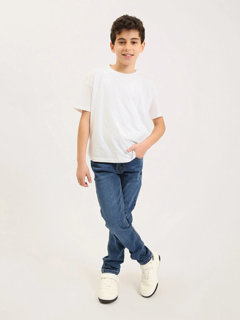 Jean ado garçon coupe droite – Denim confortable pour le quotidien - JNS25GSBW76700MJ1