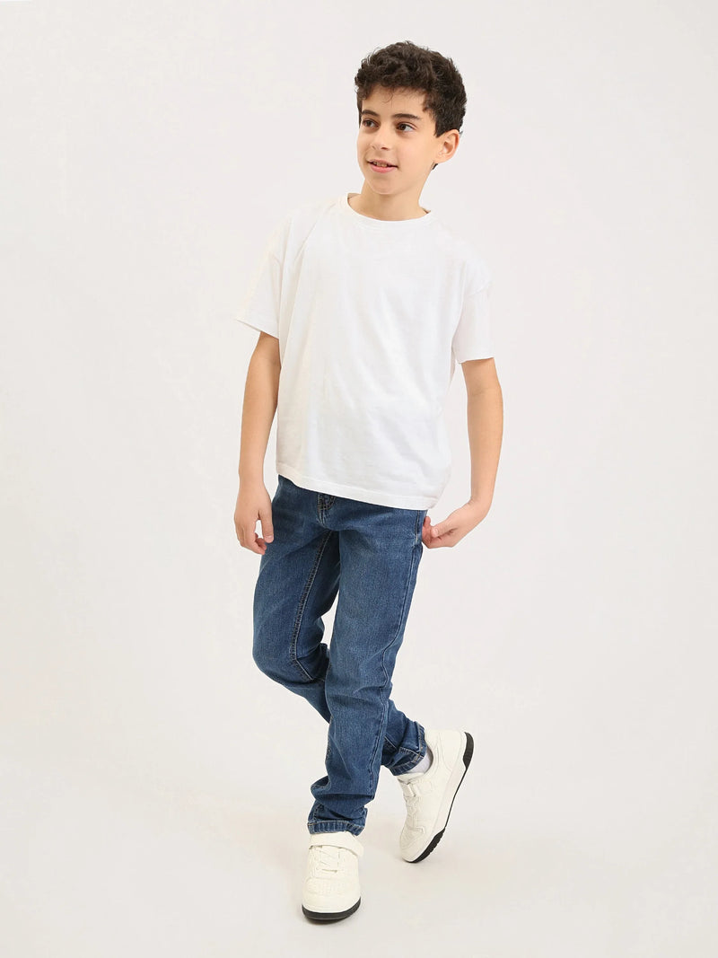 Jean ado garçon coupe droite – Denim confortable pour le quotidien - JNS25GSBW76700MJ1