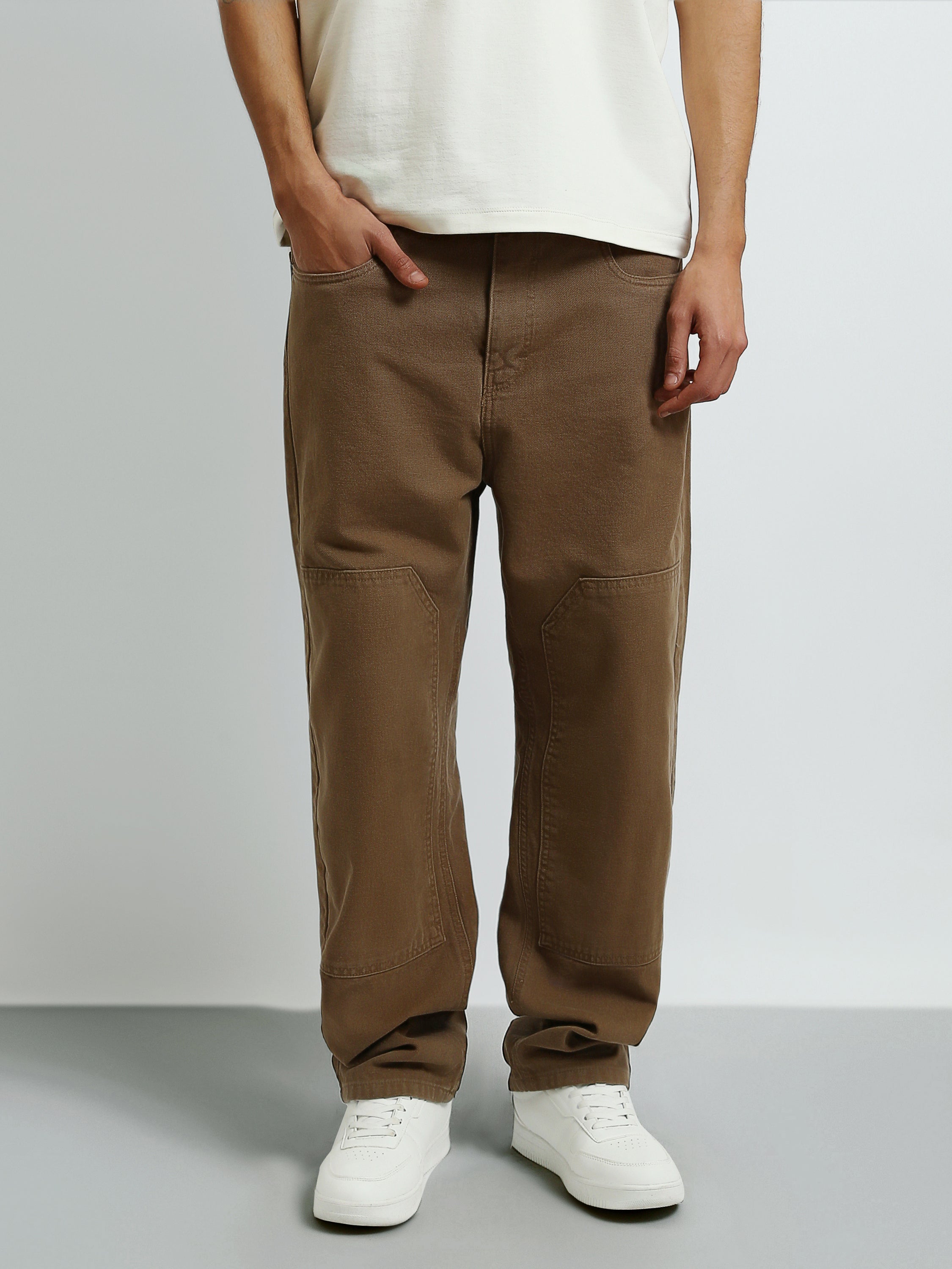 Jean Homme Coupe Loose avec Empiècements aux Genoux - JNS26GBBW22148TM1
