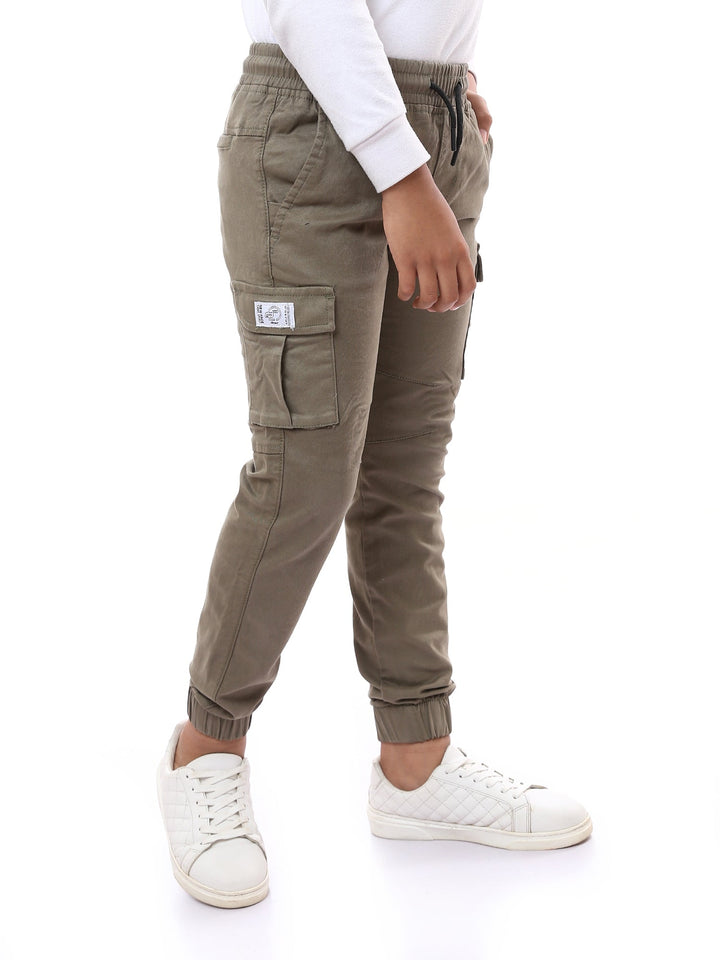 Pantalon Cargo Enfant Élégant avec Ceinture Élastique – Confort et Style - JOG23SGBL24263TB1