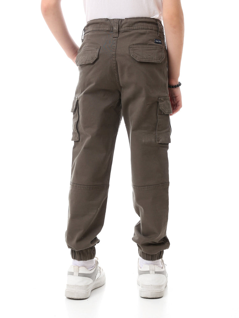 Jogger Cargo Garçon à Poches Multiples et Bas Élastiqués - JOG23SGBc24250TB1