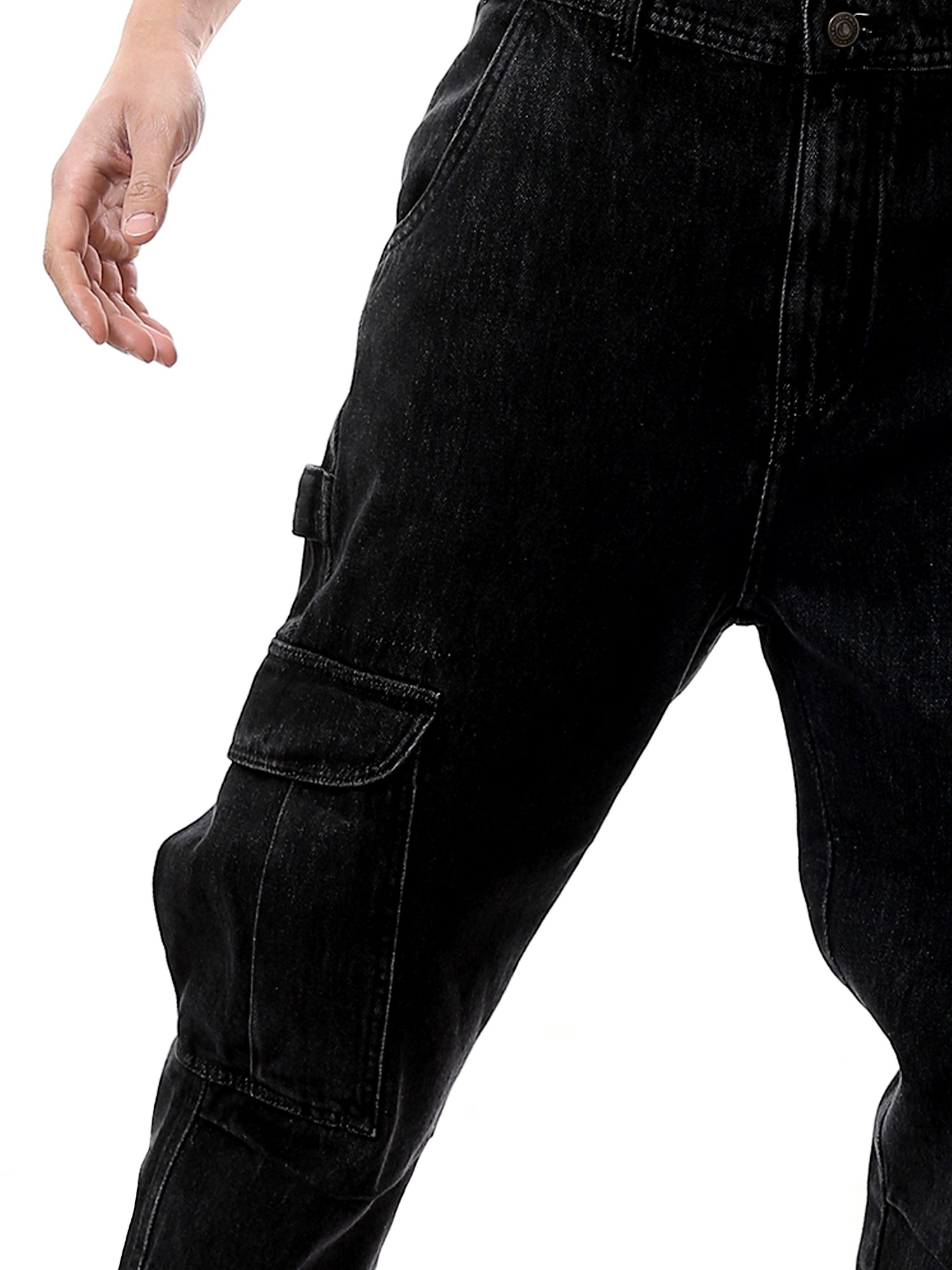 سروال جينز رجالي بتصميم عصريمع جيوب جانبية واسعة -JOG24GDEL24276TM1