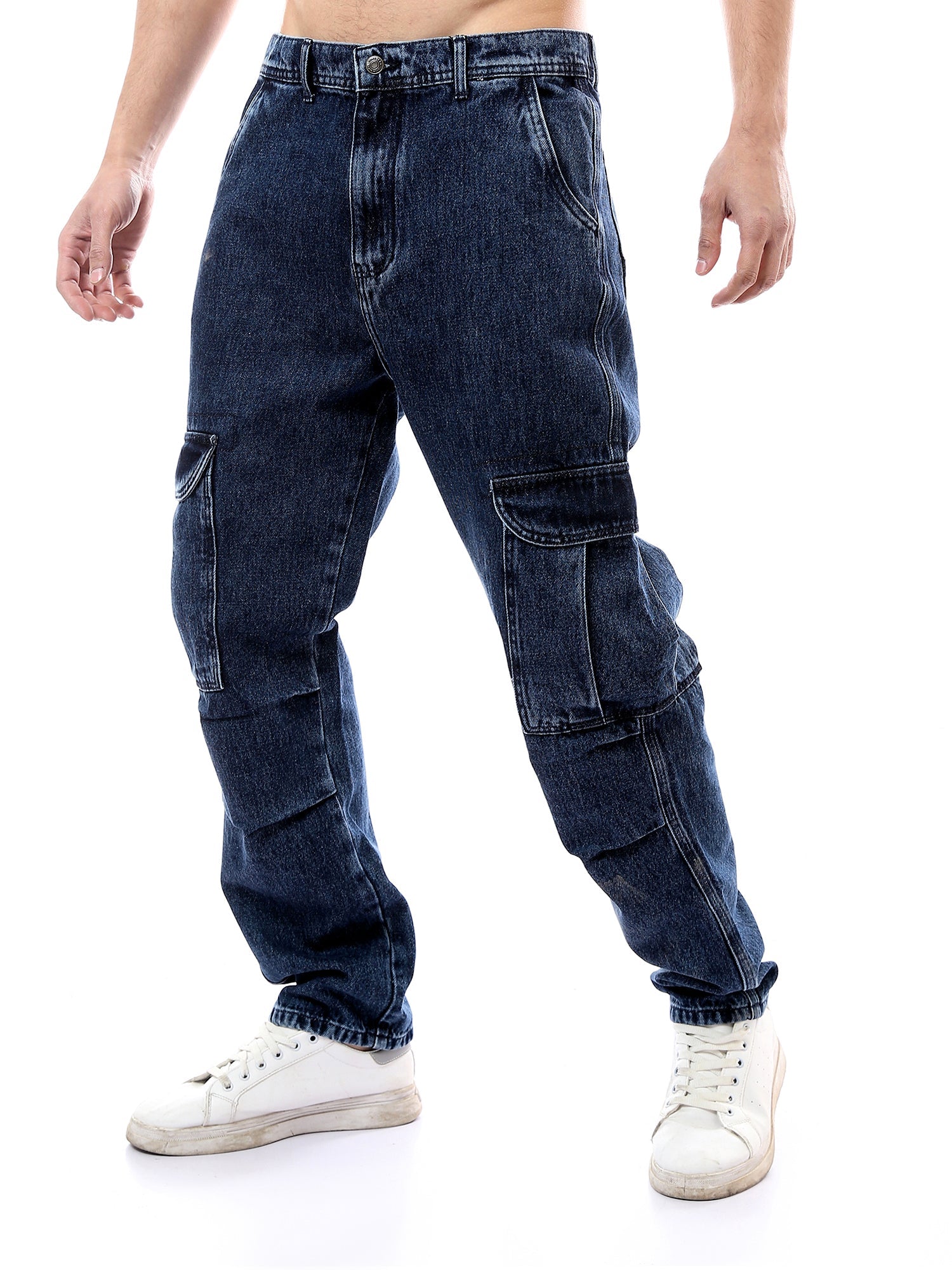 سروال جينز رجالي بتصميم عصريمع جيوب جانبية واسعة -JOG24GDEL24276TM1