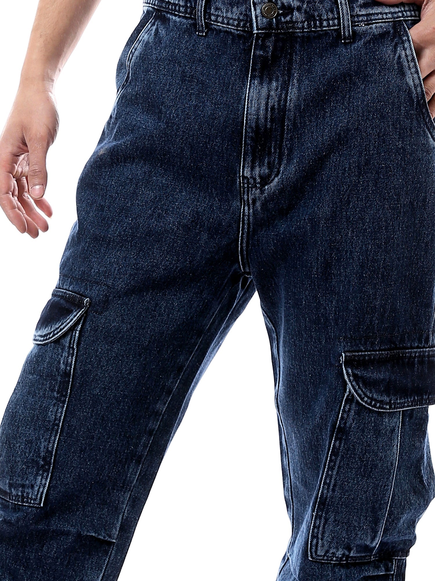 سروال جينز رجالي بتصميم عصريمع جيوب جانبية واسعة -JOG24GDEL24276TM1