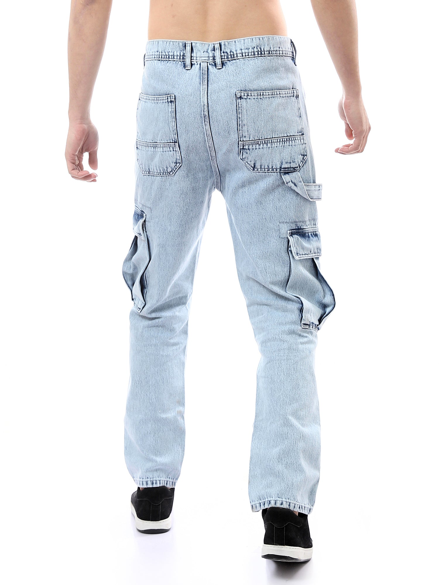 سروال جينز رجالي بتصميم عصريمع جيوب جانبية واسعة -JOG24GDEL24276TM1