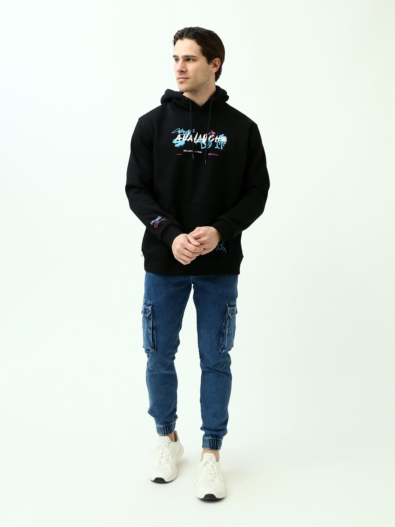 Jogger Cargo Homme en Denim – Taille Élastique & Poches Multiples - JOG24GDPL24267TM1