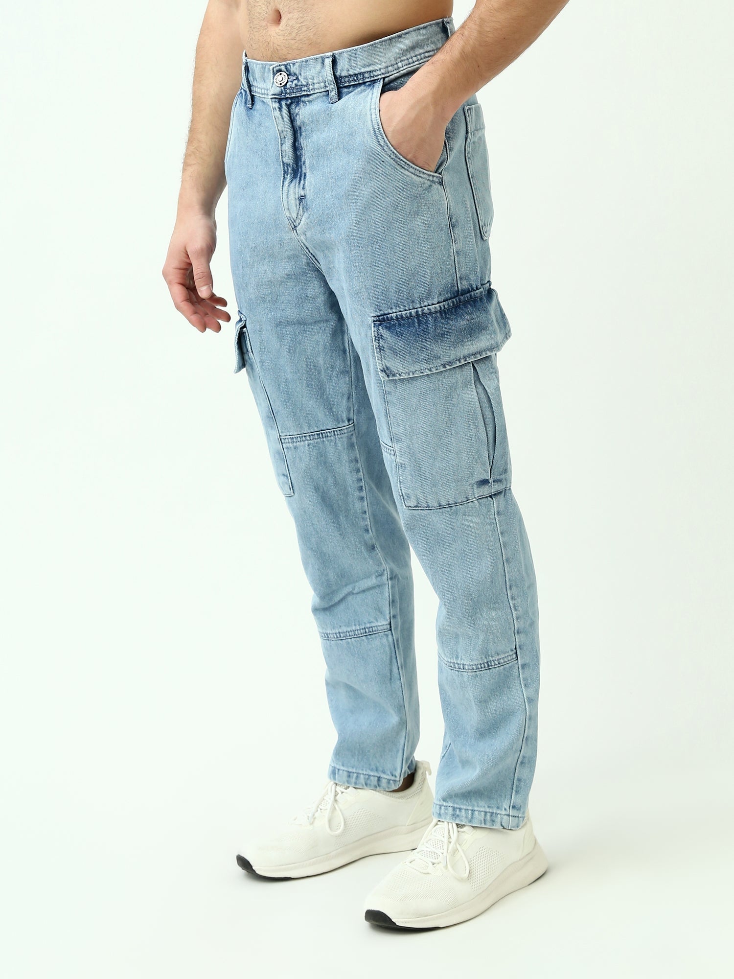بنطلون جينز رجالي بجيب جانبي - JOG24GDWL24300TM1