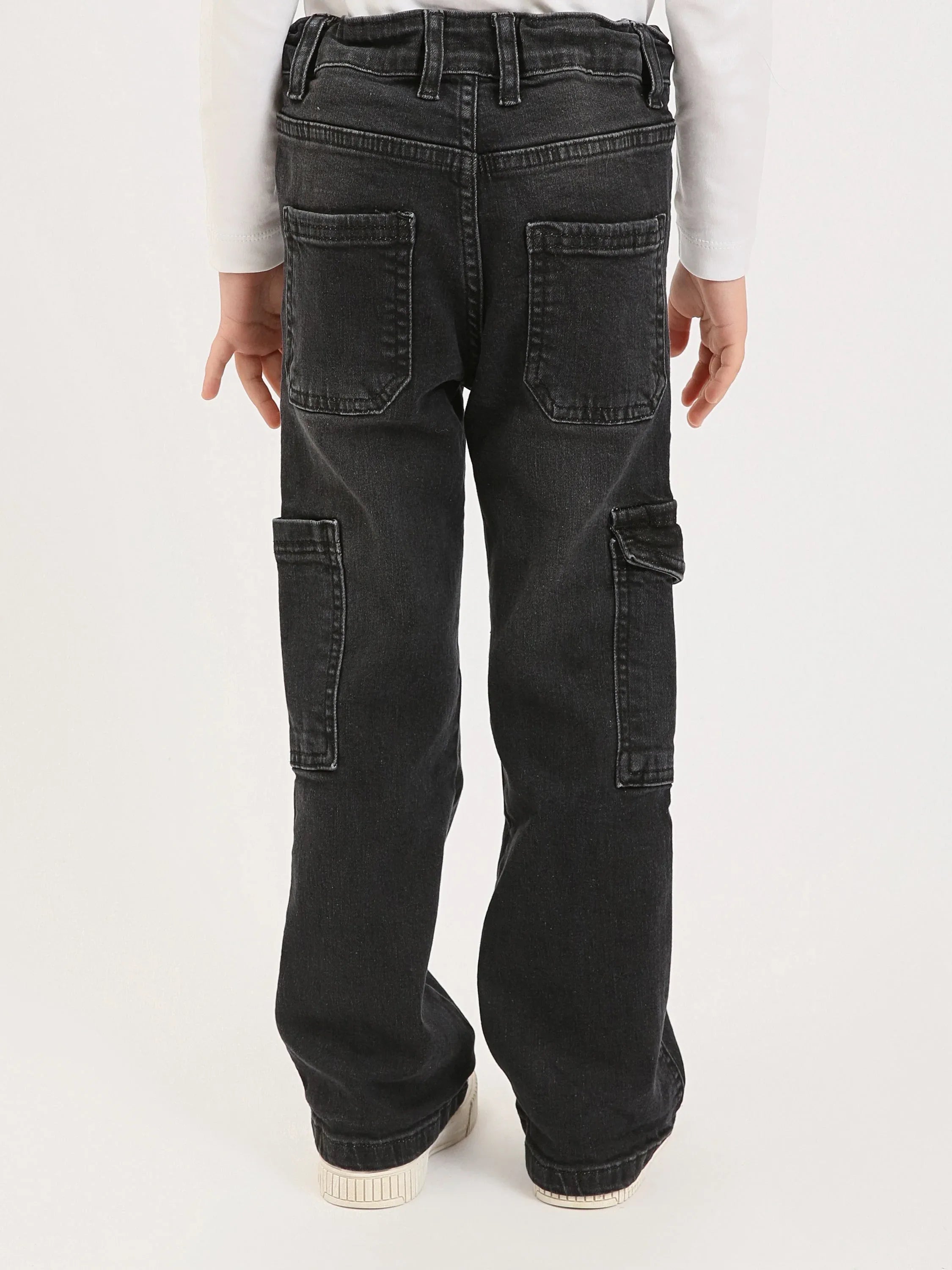 Pantalon cargo fille en denim avec poches latérales – Confort et style quotidien - JOG25GDBP71446MG1 - Justyol