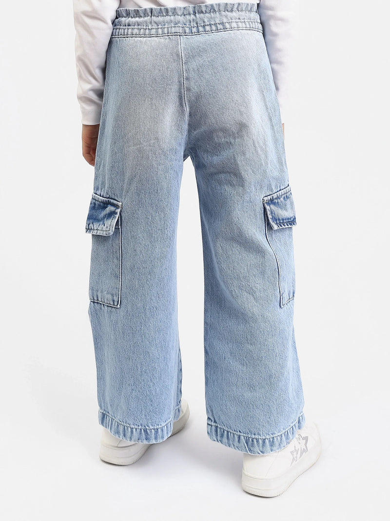 Jogger fille style cargo en denim – Coupe large confortable et tendance - JOG25GDBP71447MG1