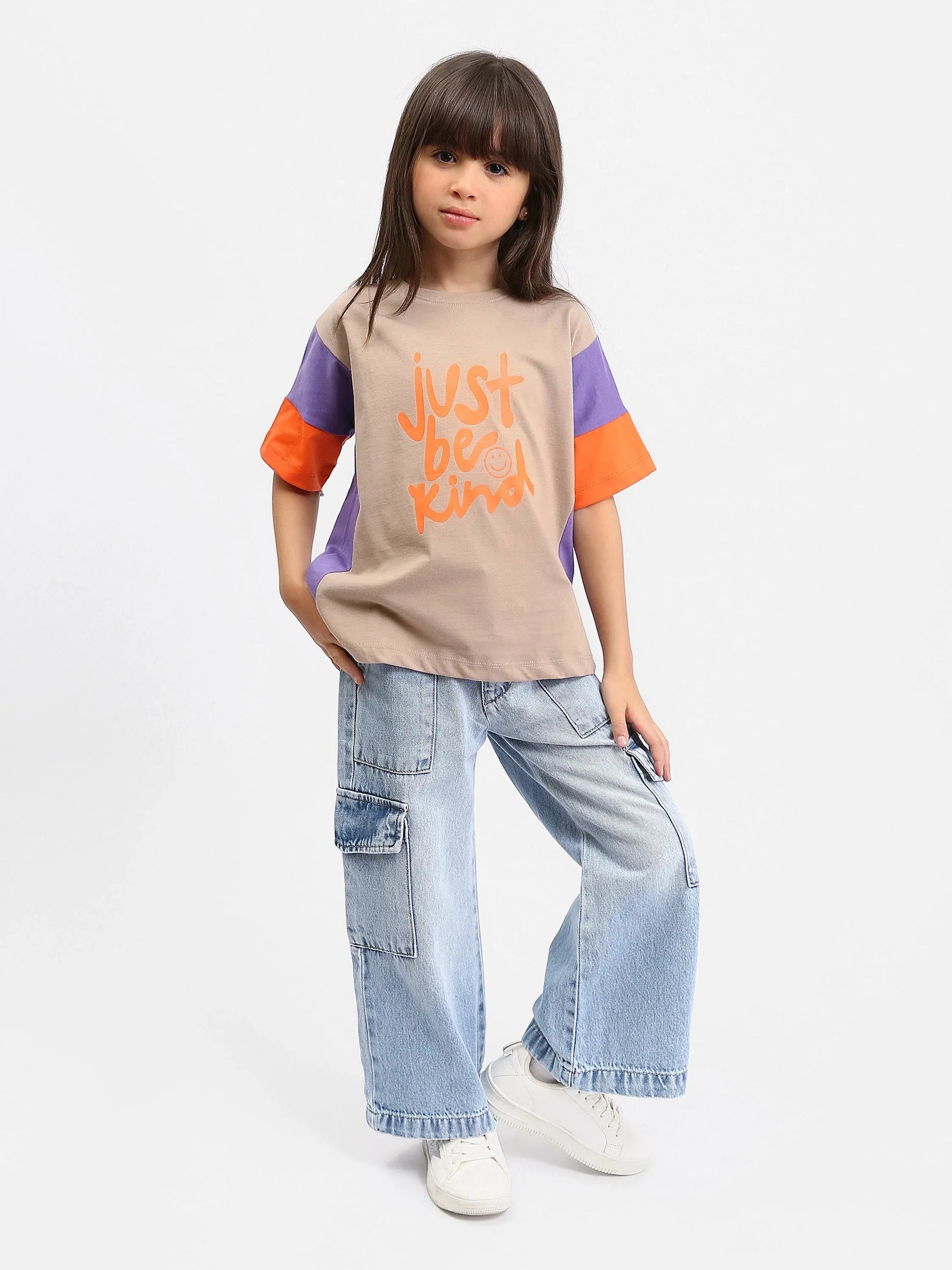 Jogger fille style cargo en denim – Coupe large confortable et tendance - JOG25GDBP71447MG1 - Justyol