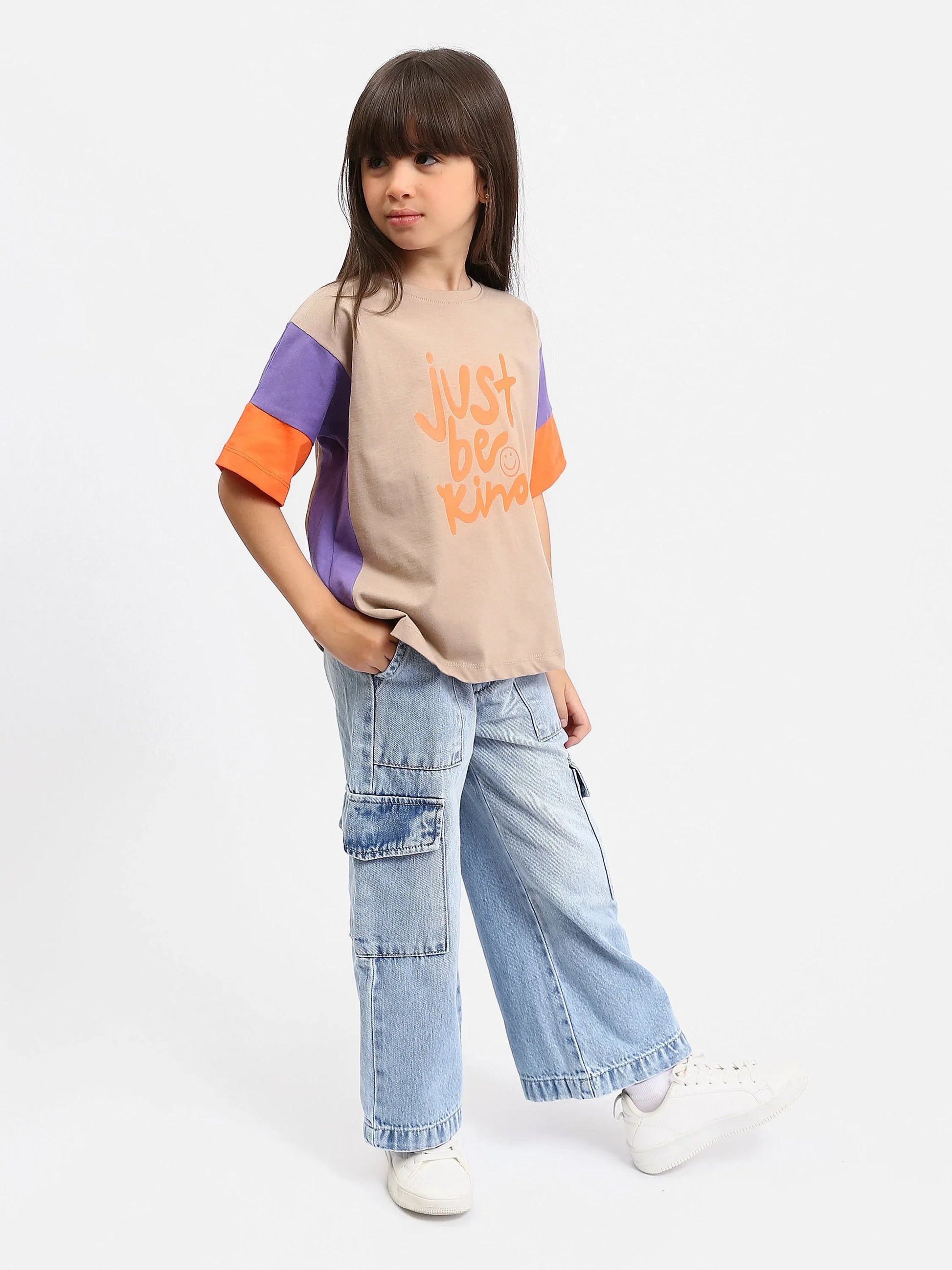 Jogger fille style cargo en denim – Coupe large confortable et tendance - JOG25GDBP71447MG1 - Justyol