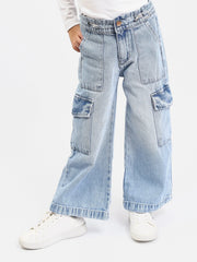 Jogger fille style cargo en denim – Coupe large confortable et tendance - JOG25GDBP71447MG1 - Justyol