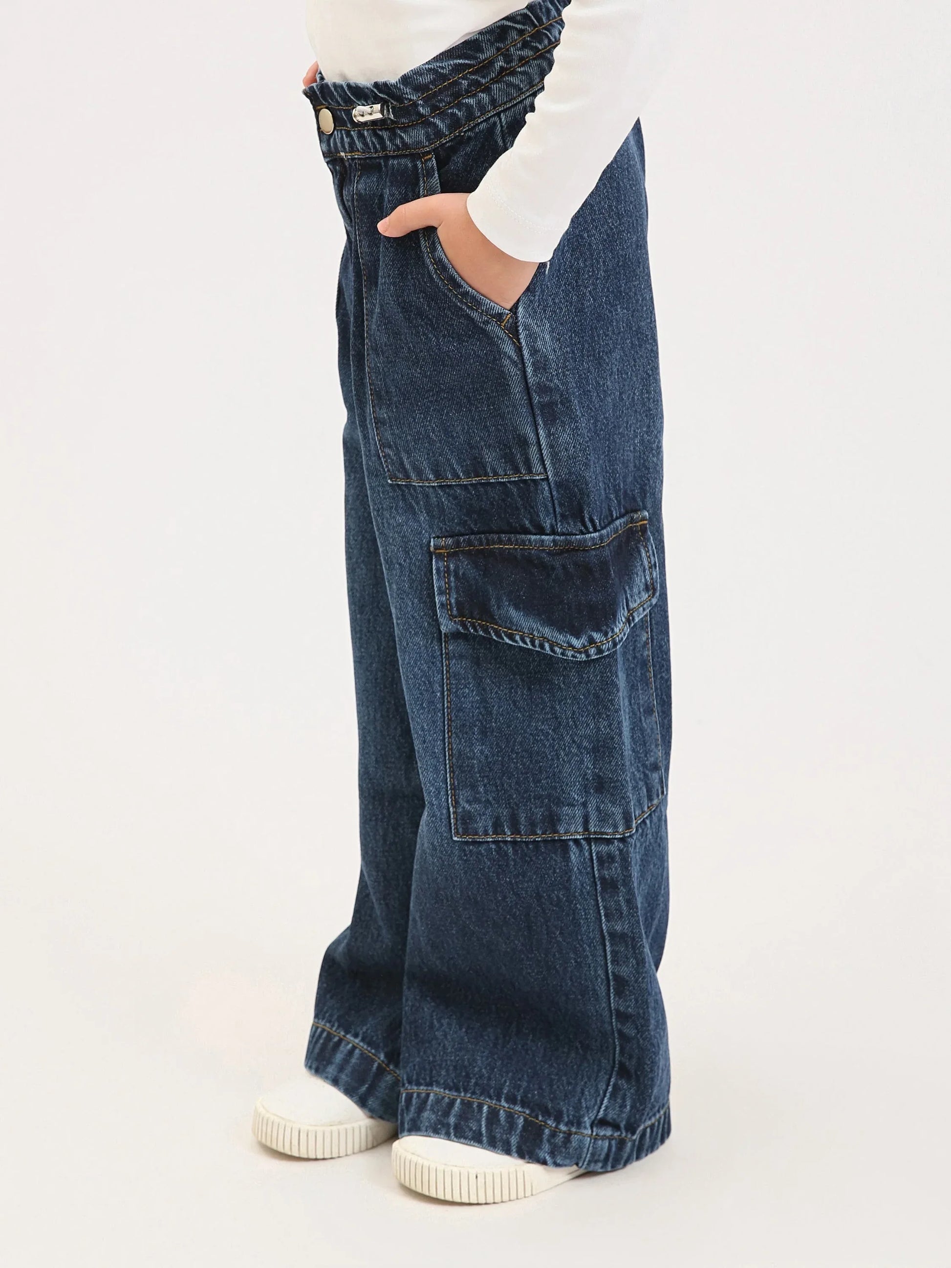 Jogger fille style cargo en denim – Coupe large confortable et tendance - JOG25GDBP71447MG1 - Justyol