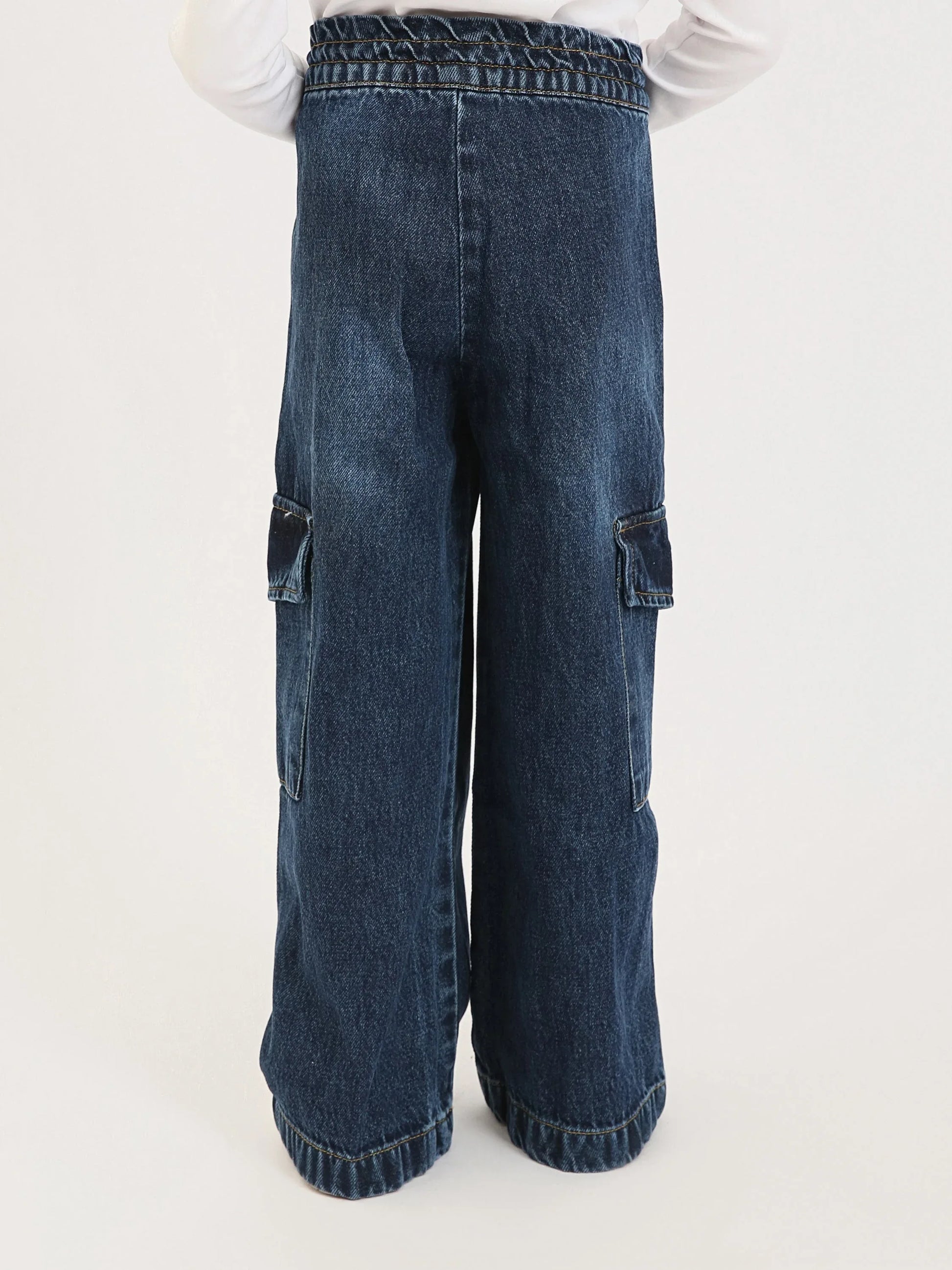 Jogger fille style cargo en denim – Coupe large confortable et tendance - JOG25GDBP71447MG1 - Justyol