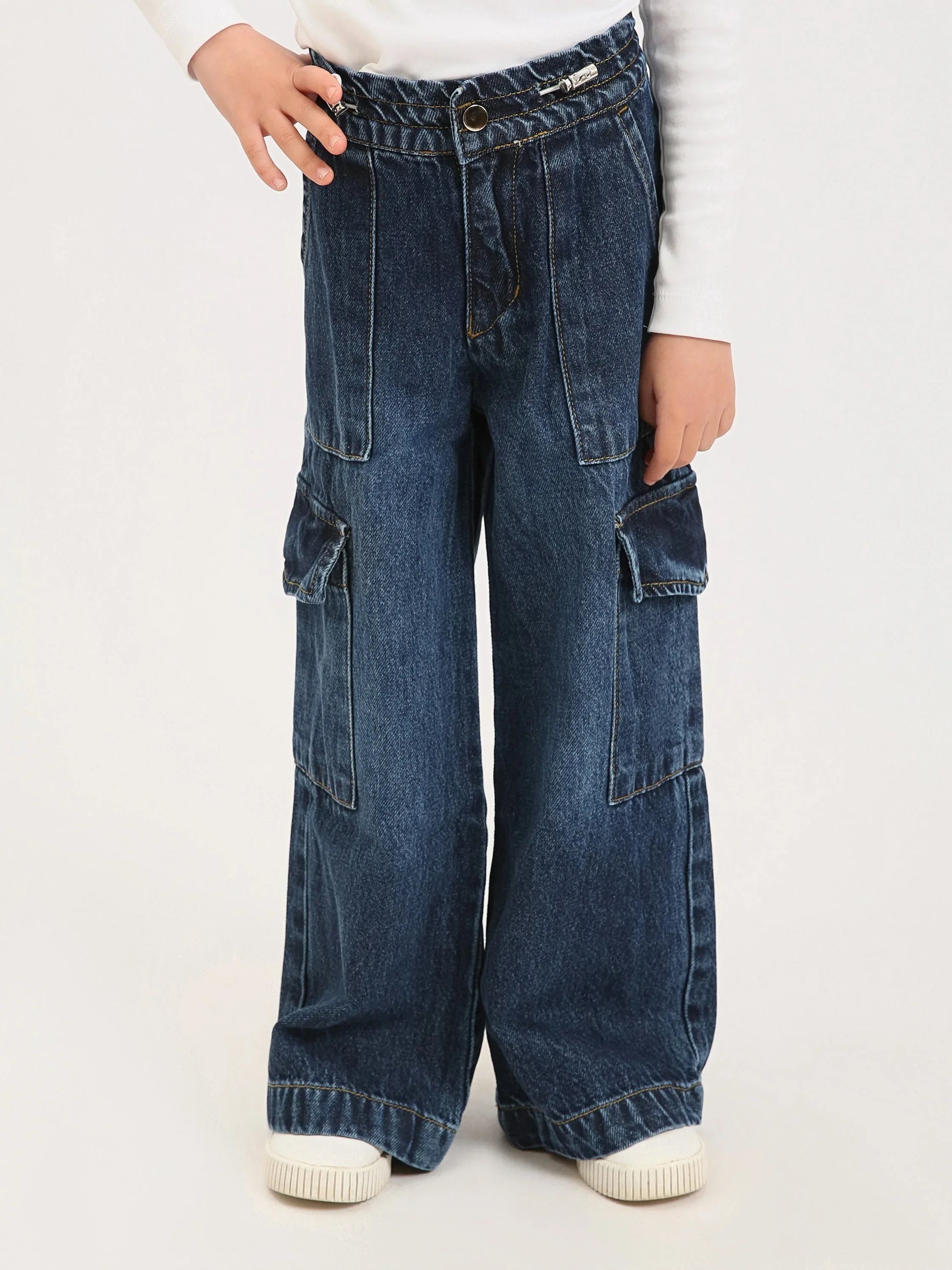 Jogger fille style cargo en denim – Coupe large confortable et tendance - JOG25GDBP71447MG1 - Justyol
